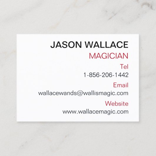 マジシャンパーソナライズされたズ・ビジネス・カード 名刺 (裏面)