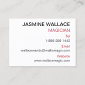 マジシャンパーソナライズされたズ・ビジネス・カード 名刺 (裏面)