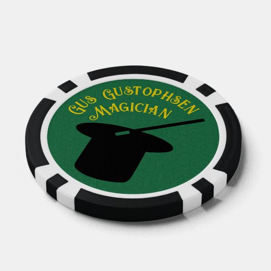 マジシャンパーソナライズされたトップハットと鳩 ポーカーチップ (シングル)