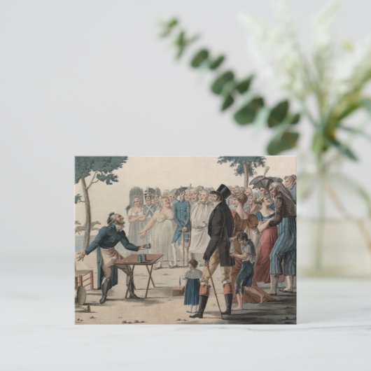 マジシャンフランスのまたはイリュシオニストアンティークプリント ポストカード (スタンド正面)