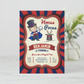 マジシャンボーイキッズ魔法ショーバースデーパーティー招待状 招待状 (スタンド正面)