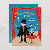 マジシャンボーイ・ショー誕生日パーティー インビテーションポストカード (正面/裏面)