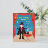 マジシャンボーイ・ショー誕生日パーティー インビテーションポストカード (スタンド正面)