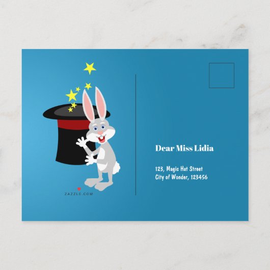 マジシャンボーイ・ショー誕生日パーティー インビテーションポストカード (裏面)