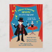 マジシャンボーイ・ショー誕生日パーティー インビテーションポストカード (正面)