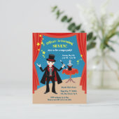 マジシャンボーイ・ショー誕生日パーティー インビテーションポストカード (スタンド正面)