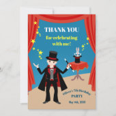 マジシャンボーイ・ショー誕生日パーティー サンキューカード (正面)