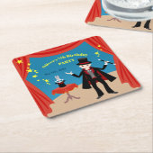 マジシャンボーイ・ショー誕生日パーティー スクエアペーパーコースター (アングル)