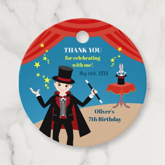 マジシャンボーイ・ショー誕生日パーティー フェイバータグ (正面)