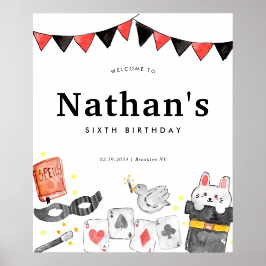 マジシャンラビットワンド魔法誕生日ウェルカムショー ポスター (正面)