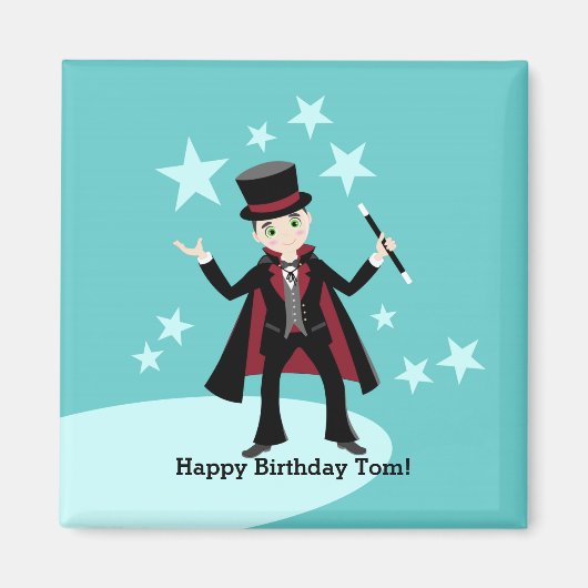 マジシャン子供の誕生日パーティー マグネット (正面)