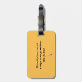 マジシャン手4つの要素タロットカードイエロー ラゲッジタグ (裏面縦)