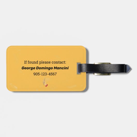 マジシャン手4つの要素タロットカードイエロー ラゲッジタグ (裏面横)