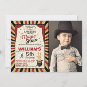 マジシャン誕生日招待状魔法ショーパーティー 招待状 (正面)