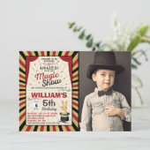 マジシャン誕生日招待状魔法ショーパーティー 招待状 (スタンド正面)