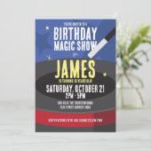 マジシャン誕生日招待状 – トップハット&スターズ 招待状 (スタンド正面)