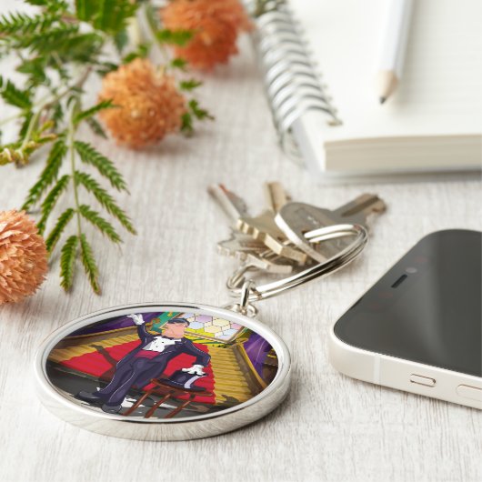 マジシャン魔法トリックオンステージ キーホルダー (側面)