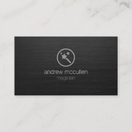 マジシャン魔法杖アイコンダークブラッシュメタル 名刺