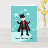 マジシャン・キッド・バースデーパーティー カード (黄色い花)