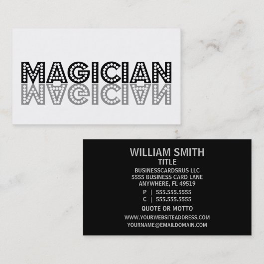 マジシャン・シャドウ・ビジネス・カード 名刺 (正面/裏面)