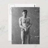 マジシャン・ハリー・ホーディニ鎖に乗り込む ポストカード (正面/裏面)