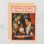 マジシャン·フォーチュン·テラー·クリスタル·ボール·パーティー 招待状 (正面/裏面)