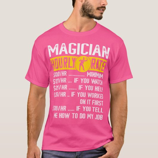 マジシャン マジック 時間料金 神奇 カード トリック 幻想 Tシャツ (正面)