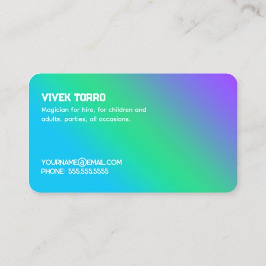 マジシャン 名刺 (裏面)