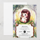 マジッカラフルクヘッジホッグ誕生日 招待状 (正面/裏面)