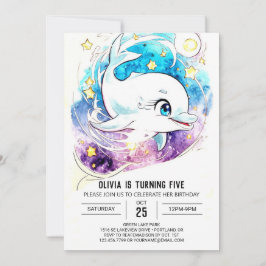 マジッカラフルク航海の・ドルフィン誕生日 招待状