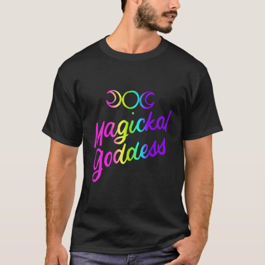 マジッカル女神トリプルムーン女神ウィッカ信者魔女 Tシャツ (正面)