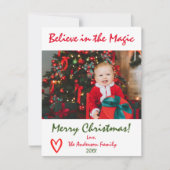 マジックに願いを。クリスマス フォト ホリデー カード (正面)