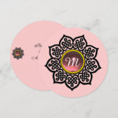 マジックイベント/ ケルトノット、ピンクジェムストーン モノグラム 案内状 (正面/裏面)