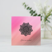 マジックイベント ブラック ケルト フラワー ピンク シルク インビテ 招待状 (スタンド正面)