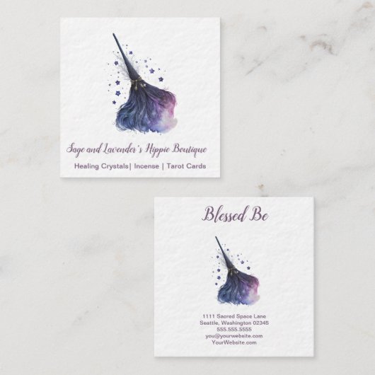 マジックウィッチブルームスクエアビジネスカード スクエア名刺 (正面/裏面)