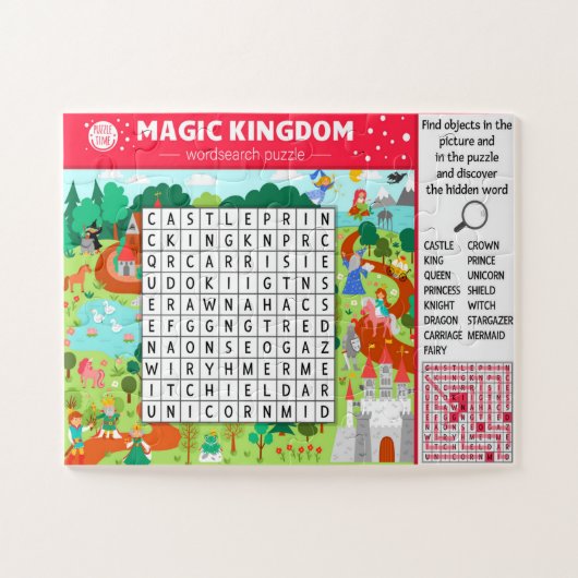 マジックキャッスル ワードサーチ キッズゲーム ジグソーパズル (横)
