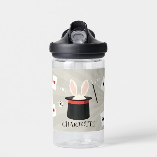 マジックショーマジシャンキッズカスタムネームスクール ウォーターボトル (正面)