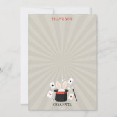 マジックショーマジシャンキッズ誕生日カスタム名 サンキューカード (正面)