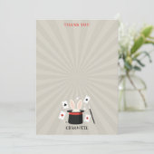 マジックショーマジシャンキッズ誕生日カスタム名 サンキューカード (スタンド正面)