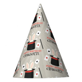 マジックショーマジシャンキッズ誕生日カスタム名 パーティーハット