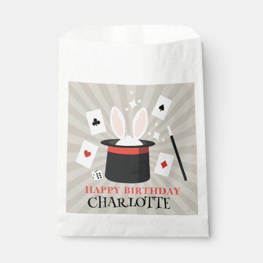 マジックショーマジシャンキッズ誕生日カスタム名 フェイバーバッグ (正面)