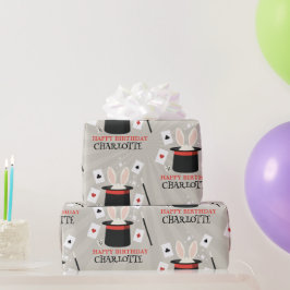 マジックショーマジシャンキッズ誕生日カスタム名 ラッピングペーパー