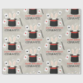 マジックショーマジシャンキッズ誕生日カスタム名 ラッピングペーパー (フラット)