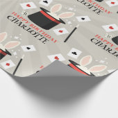 マジックショーマジシャンキッズ誕生日カスタム名 ラッピングペーパー (角)