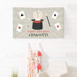 マジックショーマジシャンキッズ誕生日カスタム名 横断幕