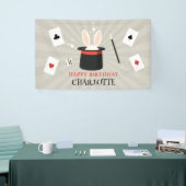 マジックショーマジシャンキッズ誕生日カスタム名 横断幕 (トレードショー)