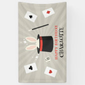 マジックショーマジシャンキッズ誕生日カスタム名 横断幕 (縦)