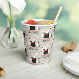 マジックショーマジシャンキッズ誕生日カスタム名 紙コップ