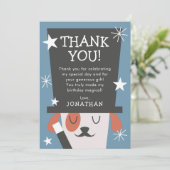 マジックショー誕生日犬マジシャン サンキューカード (スタンド正面)