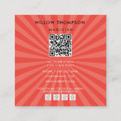 マジックショー魔術錯覚QRコードソーシャルメディア スクエア名刺 (裏面)